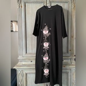 100% black cotton winter “lounge gown”